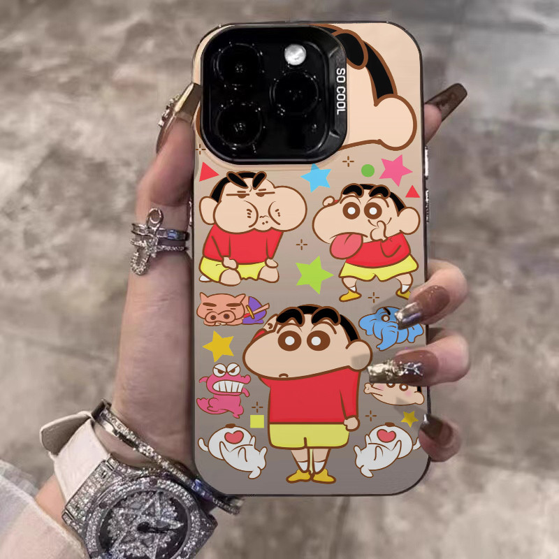 ❤️จัดส่งทันที❤️เคสไอโฟน11 13 14 15 16 Pro Max Soft Case Crayon Shin-chan Salute Case For iPhone 13PM