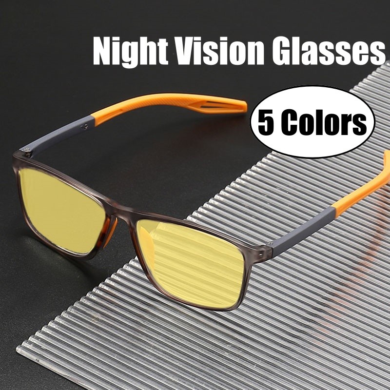 Unisex TR90 Night Vision แว่นตาสําหรับขับรถกลางแจ้ง UV400 Eye Protection Goggle Shades ผู้ชาย Ultralight กีฬา Sun แว่นตา