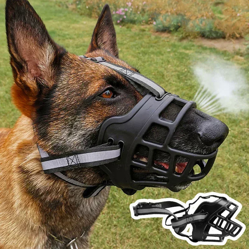 Soft Glue Adjustable Dog Muzzle Anti-biting Chewing Mask Breathable Dog Muzzle Durable Strong Basket