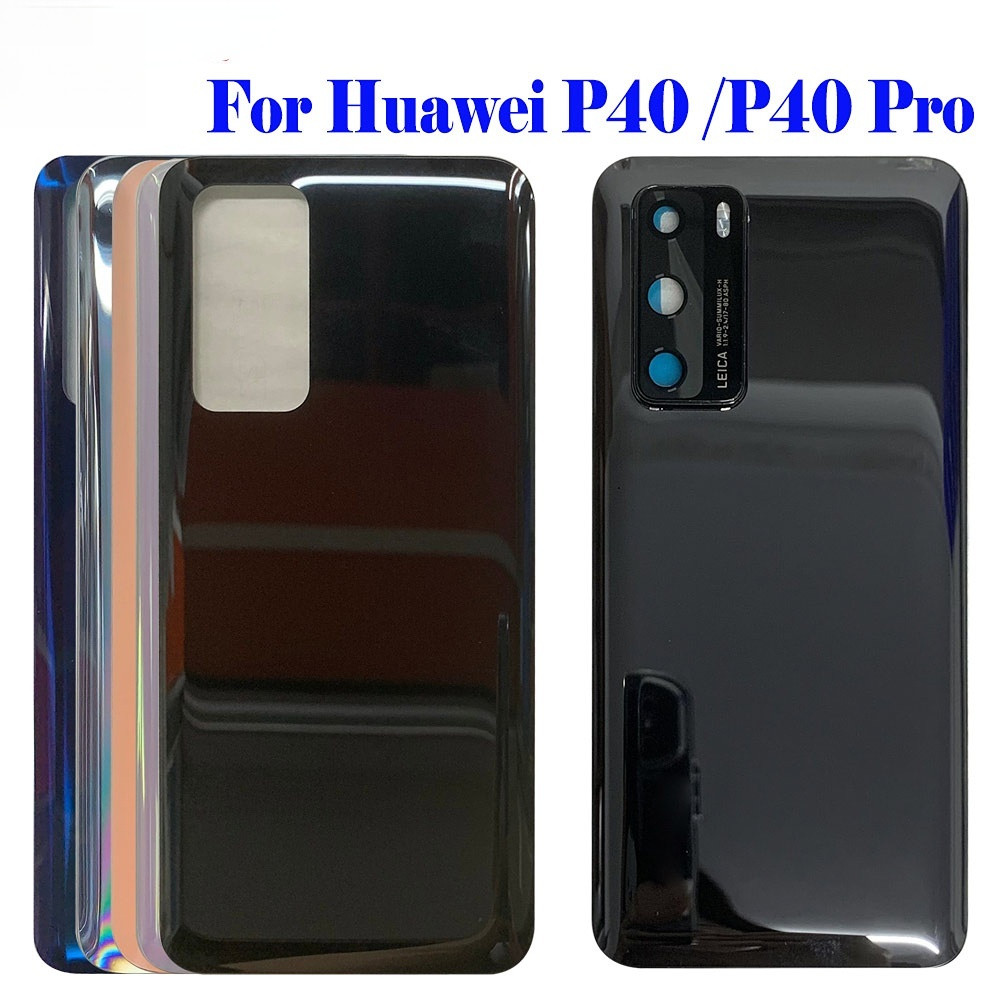 ทดสอบดีสําหรับ Huawei P40 ฝาหลังแบตเตอรี่กระจกด้านหลังกระจกประตูพร้อมเลนส์กล้องสําหรับ Huawei P40 Pro ฝาหลังกระจก