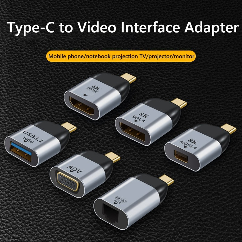 รองรับ USB Type C HDMI อะแดปเตอร์ USB-C to USB3.1 /DP/VGA/Mini DP/RJ45 8K 60Hz Vedio Transfer Adapter การถ่ายโอนวิดีโอ ราคา ถูกที่สุด ดีลบีเคเค แกลเลอรีภาพที่ 2