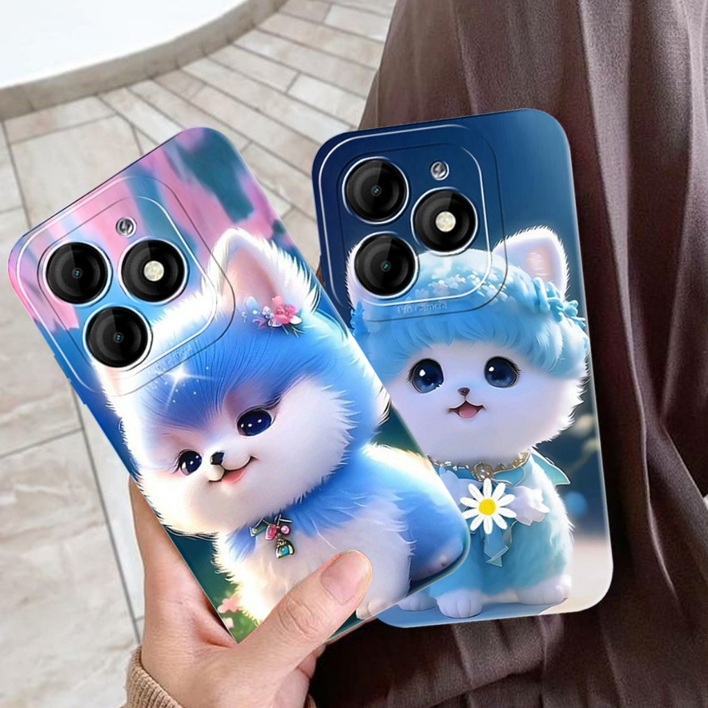 [SHARK CASE] Softcase ITEL P55 4G Colourful Cat Motif - Itel Cessing - เคส Itel - เคส Itel - เคส Hp 