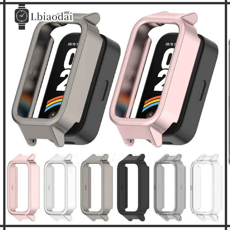 กรณี PC for Xiaomi Mi Band 9 Active / Redmi Band 3 กลวงและแข็งฟิล์มป้องกันหน้าจอฝากกันชนเฟรมด้าน for