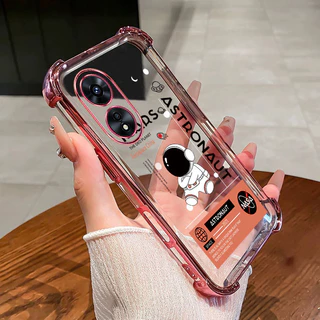 กันกระแทก case สําหรับ OPPO A17 A97 5G A38 4G A18 A60 เคสโทรศัพท์ TPU รูปแบบนักบินอวกาศ high-end ป้องกันนิ่ม
