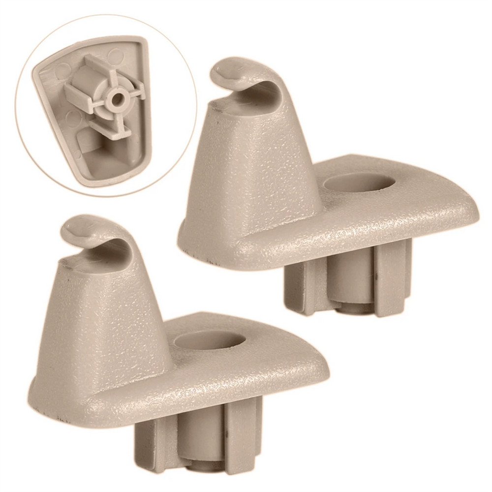 2 ชิ้น Beige Sun Visor ผู้ถือตะขอคลิป 1EJ51BD1AA สําหรับ Chrysler 300 Dodge Charger Magnum