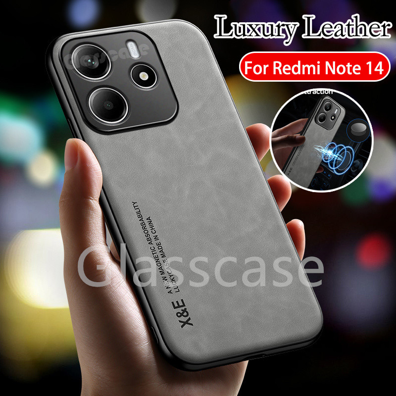 ปลอกสําหรับredmiหมายเหตุ14 1 4 pro plus 14pro 14pro + 14proplus Note14 Note14pro 14Note 4G 5Gหรูหราหนังโทรศัพท์กรณีแฟชั่นคู่ป้องกันปลอกกันกระแทกนุ่มปกหลัง
