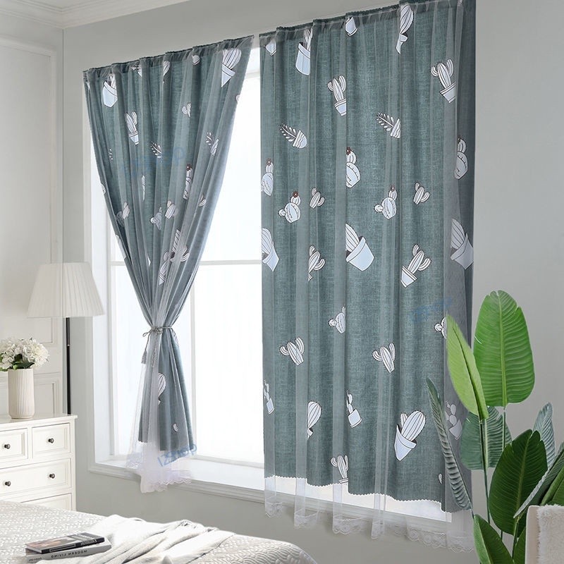 แนะนำ ผ้าม่าน ผ้าม่านหน้าต่าง ม่านประตู มองไม่ทะลุ พิมพ์ลาย แบบ2ชั้นติดกัน แถมอุปกรณ์ติดตั้ง+สายรัด ไม่เจาะผนัง ไม่ใช้ราว ติดเองได้ ราคาพิเศษ มีเก็บเงินปลายทาง