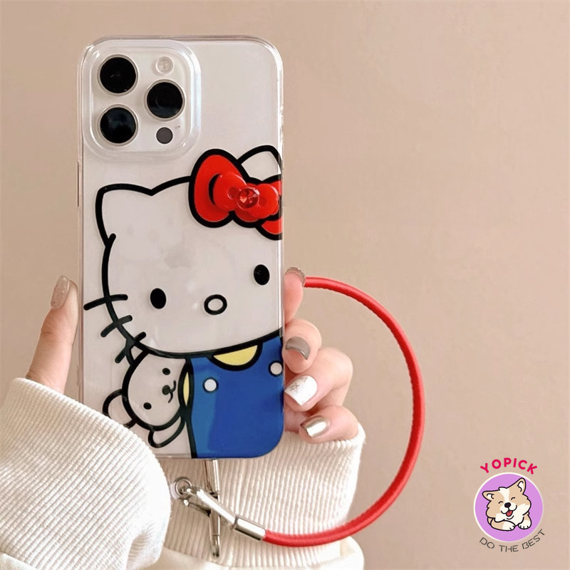 น่ารักโบว์แมวสายรัดข้อมือน่ารักเคสโทรศัพท์สําหรับiphone 11 12 13Pro Max 14Plus XR XS Max 7 8 Plus SE2020 การ์ตูนฝาครอบโทรศัพท์สําหรับIPhone 15ProMaxสาวเพื่อนโซ่แขวนเชือกZBD