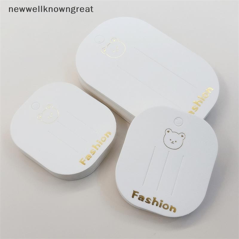 Newwellknowngreat 50 ชิ้นหมีน้อยกล่องผมโบว์คลิปการ์ด Paperboard สําหรับ DIY เด็กอุปกรณ์เสริมผมธุรกิจอุปกรณ์เสริม CAD