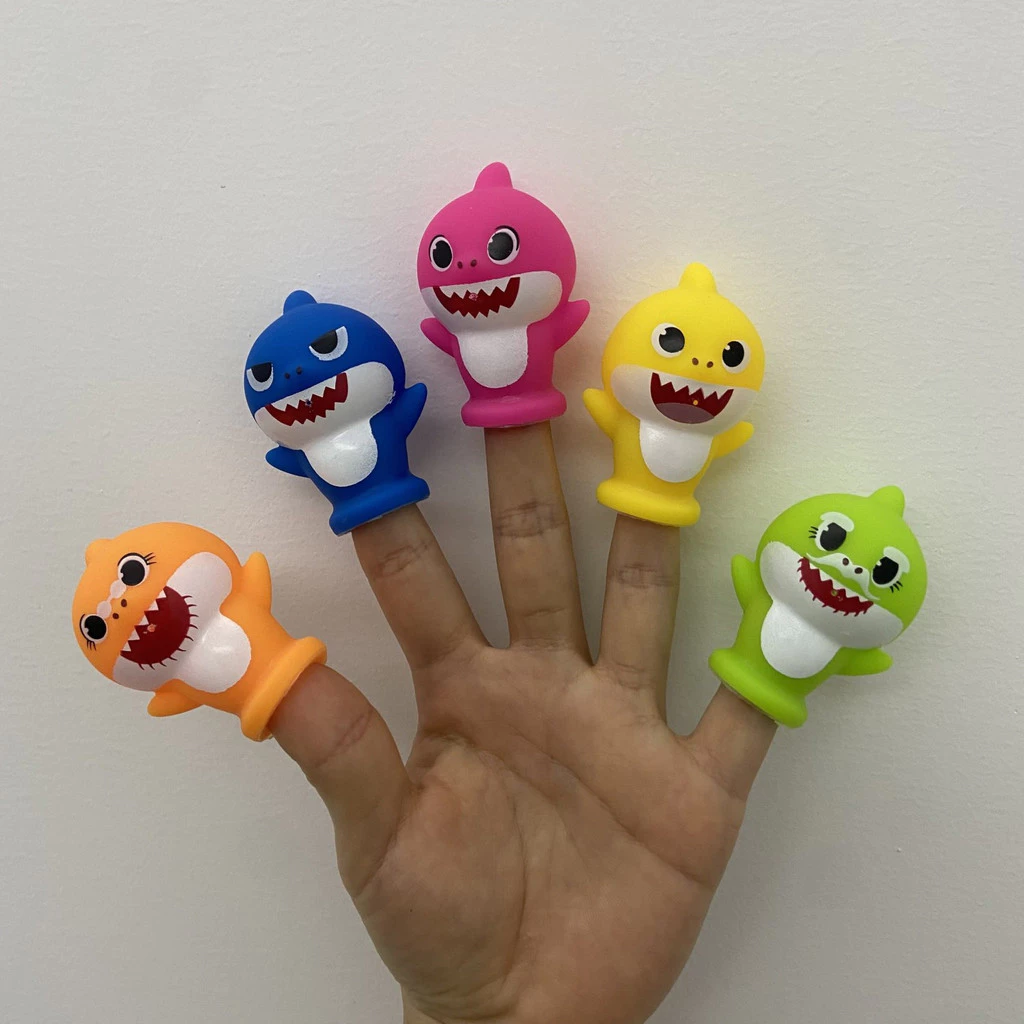 หุ่นนิ้วมือตุ๊กตาครอบครัวฉลาม ของเล่นเด็ก 1 ถึง 3 ปี thumbnail 3