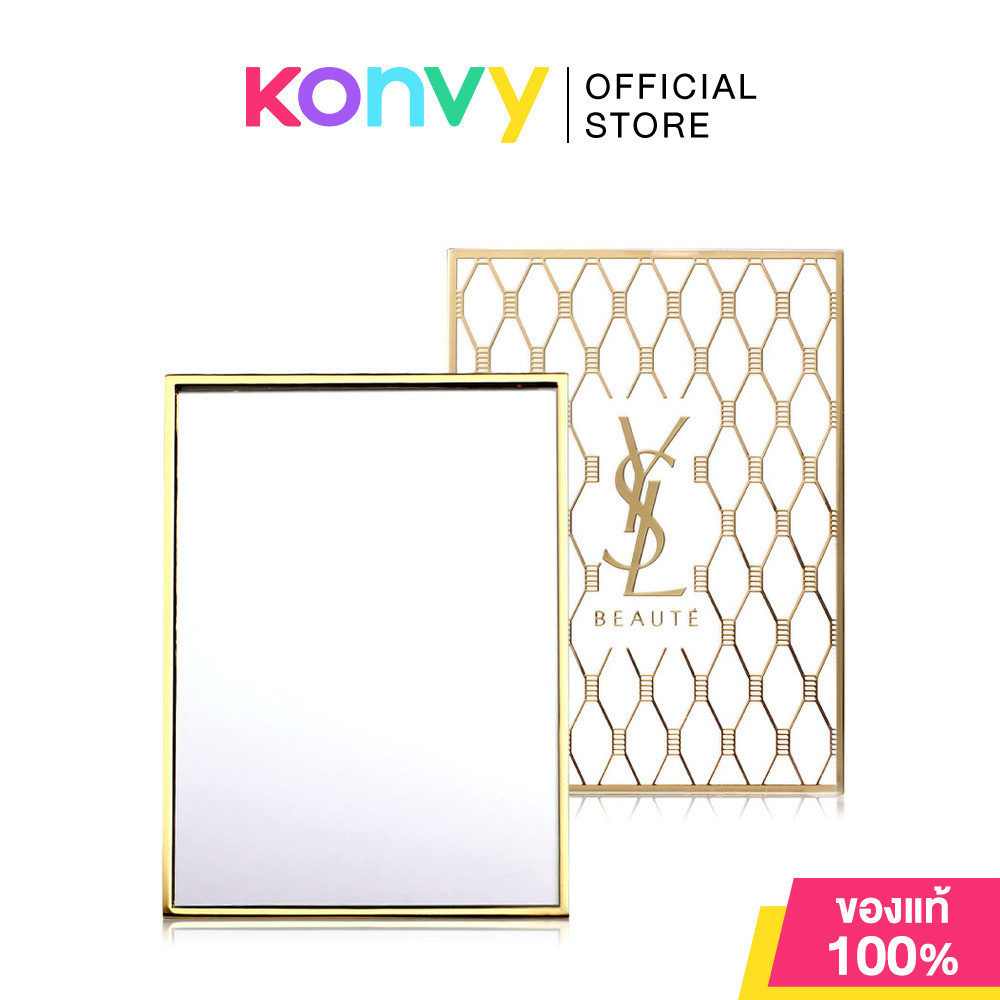 YSL Mirror #White & Gold กระจกพกพา สีขาว-ทอง ดีไซน์สุดหรู.