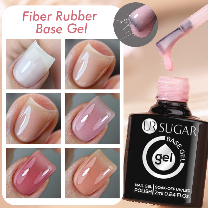 Ur SUGAR เจลไฟเบอร์ยางอัพเกรดเล็บหักซ่อมไฟเบอร์กลาส Clear Quick Building UV Construction Nail Art Gel