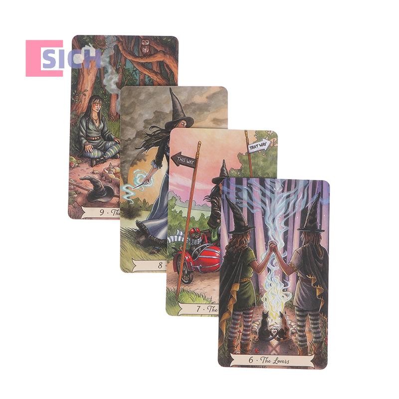 [Sich] Tarot Cards Tarot Book ในภาษาอังกฤษ Everyday Witch Tarot Cards Tools ใหม่
