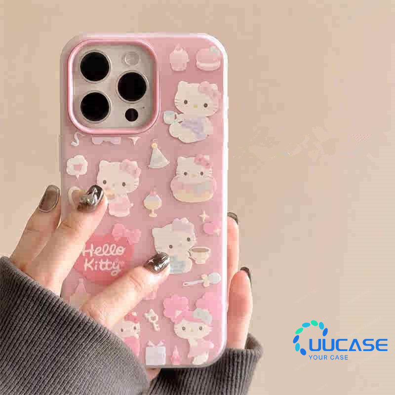 แมวสีชมพูสําหรับiPhone 16 15 14 13 12 11 Pro Max X XR XS Maxเคสโทรศัพท์น่ารักการ์ตูนปกอ่อนGDE - รูปที่ 5