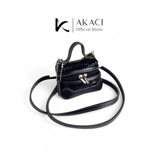 Miniatur Tas Grace Akaci 10-MINIATUR GRACE Bahan kulit croco 1 ruang gantungan bentuk tas kecil bisa selempang lucu Terbaru unik
