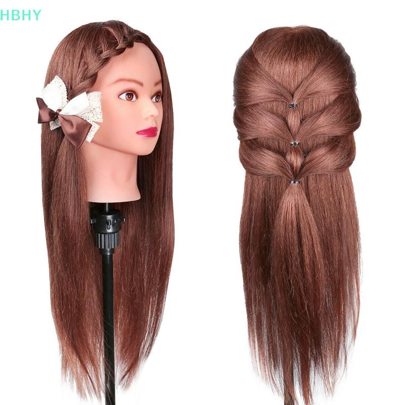 HB Manequin Human Hair Barber Practice ทรงผมช่างทําผมตุ๊กตา HY