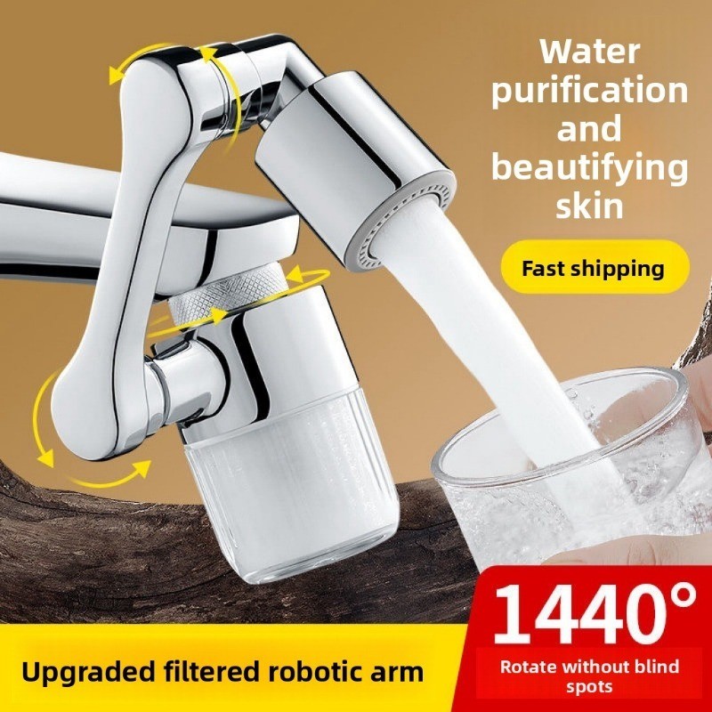 ก๊อกน้ําห้องครัว Extender พร้อมกรอง 2 โหมดโลหะ Universal Swivel Bubbler หัวฉีด Sprayer 1080° หมุนกรองส่วนขยายก๊อกน้ํา