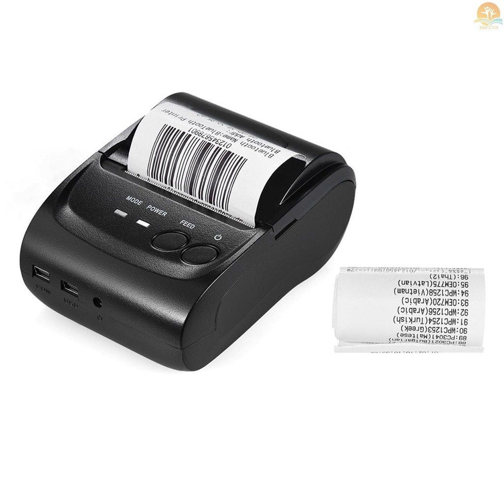 [จัดส่งรวดเร็ว] POS-5802DD เครื่องพิมพ์ความร้อน USB ไร้สายแบบพกพาขนาดเล็กใบเสร็จรับเงินตั๋ว POS การพ