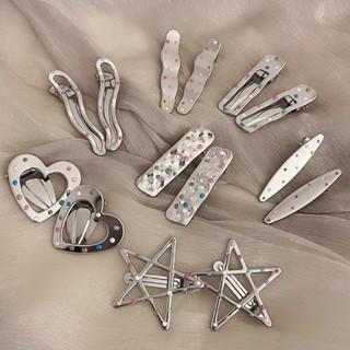 กิ๊บติดผมหลากทรงมาใหม่ลายจุดสีเงิน 1ชิ้น พร้อมส่ง