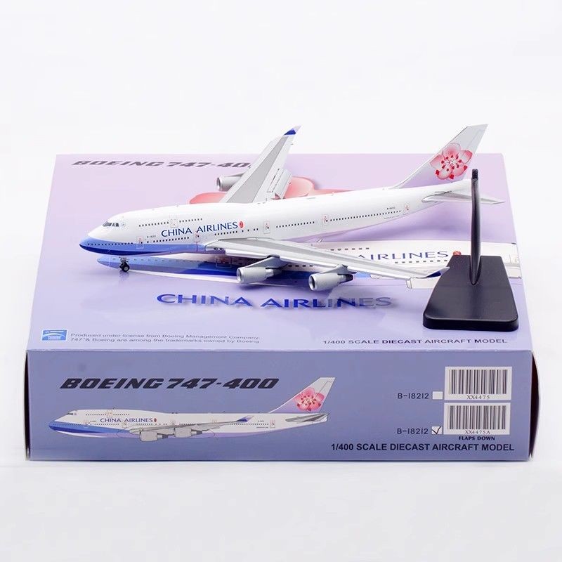 เครื่องผื่น JC Wing1: 400 เครื่องบินโลหะผสมรุ่น China Airlines B747-400 B-18212 Wing
