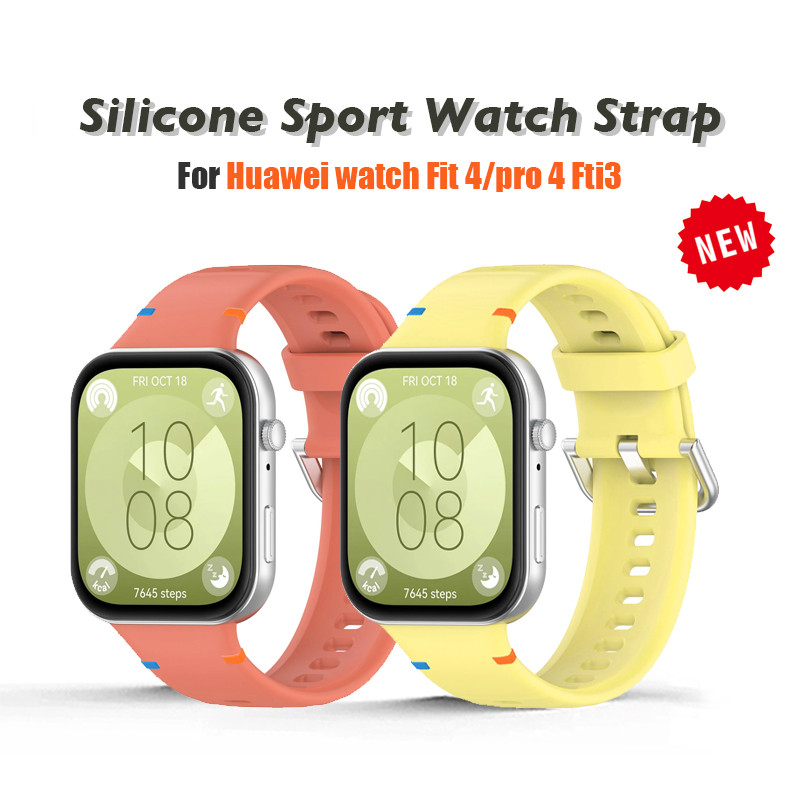 สายซิลิโคนเดิมสําหรับ Huawei Watch Fit 4/4pro Smartwatch สร้อยข้อมือกีฬาเปลี่ยนสายรัดข้อมือสําหรับ Huawei Fit 3 อุปกรณ์เสริม
