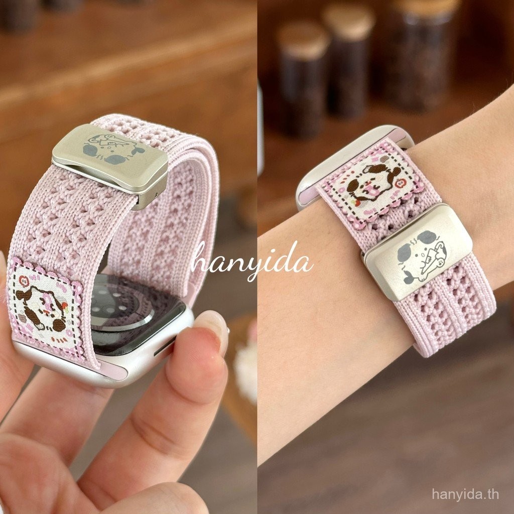 น่ารักการ์ตูนแมวถักแม่เหล็กBreathableสายไนลอนสําหรับXiaomi Redmiนาฬิกา5 Active Smartwatch Redmiนาฬิกา5 Lite Redmiนาฬิกา3 Activeน่ารักถักสาย