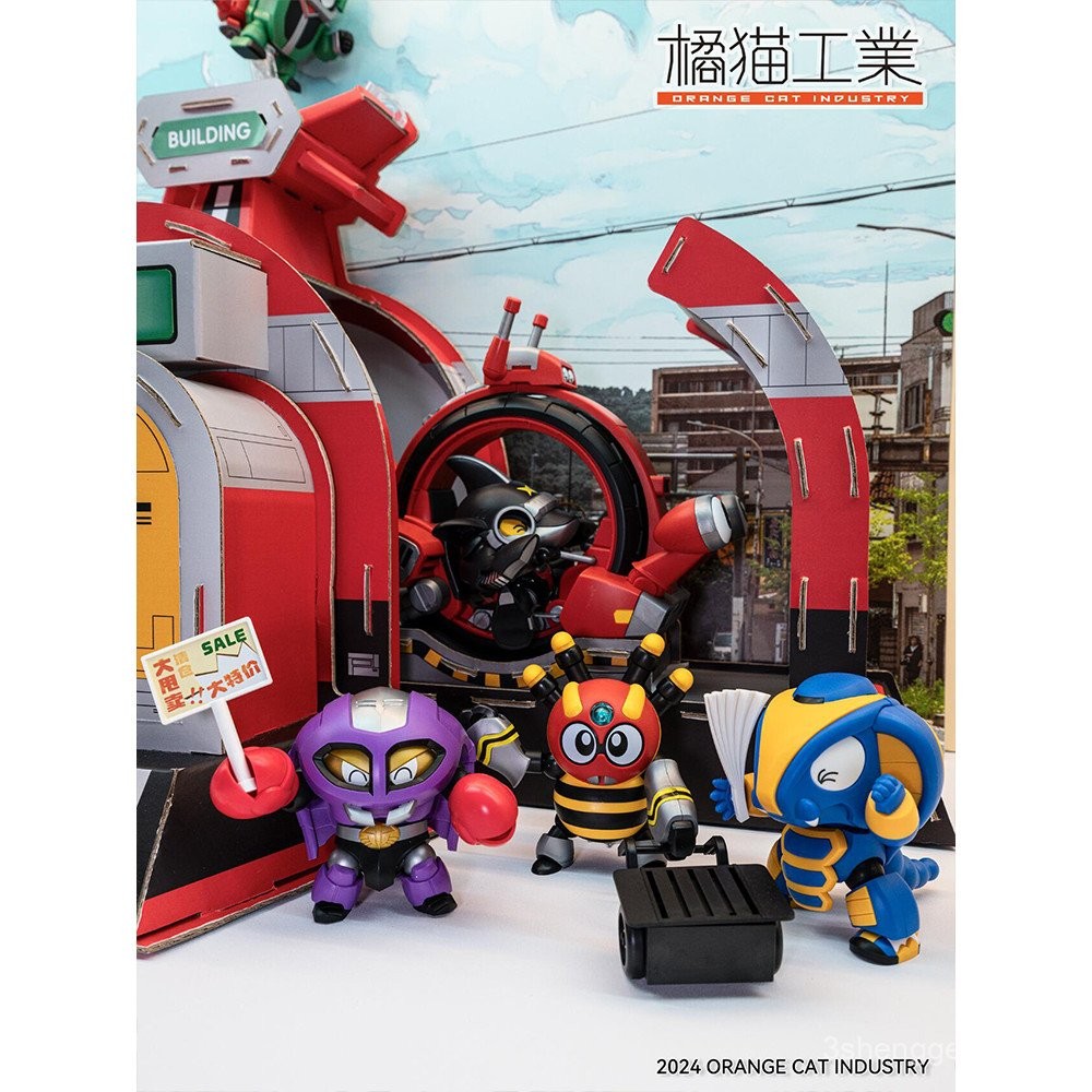 Orange Cat Industry อย่างเป็นทางการ Iron Armored Xiaobao 4ล้อกลิ้งและหุ่นยนต์บิน qosmos ประกอบโมเดล