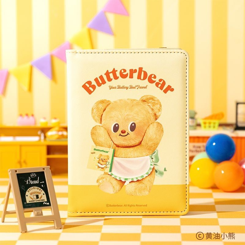 [Aria] เนยหมี butterbear กระเป๋าหนังสือเดินทางกระเป๋าใส่บัตรเคสป้องกัน Passport
