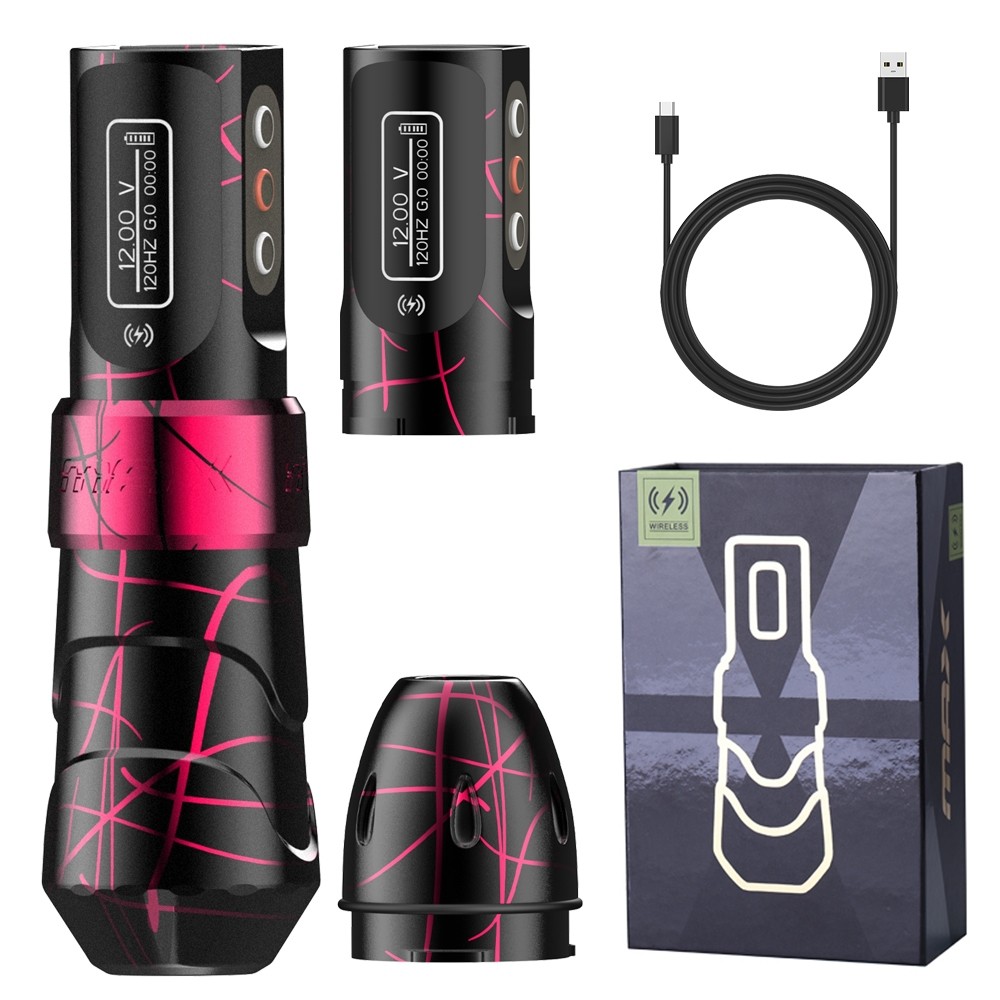 Fk Max 2 เครื่องสักพลังงานพร้อมมอเตอร์ไร้แปรงถ่าน, หน้าจอแสดงผล led แบตเตอรี่ลิเธียมอันทรงพลัง, เหมาะสําหรับศิลปินสักถาวร