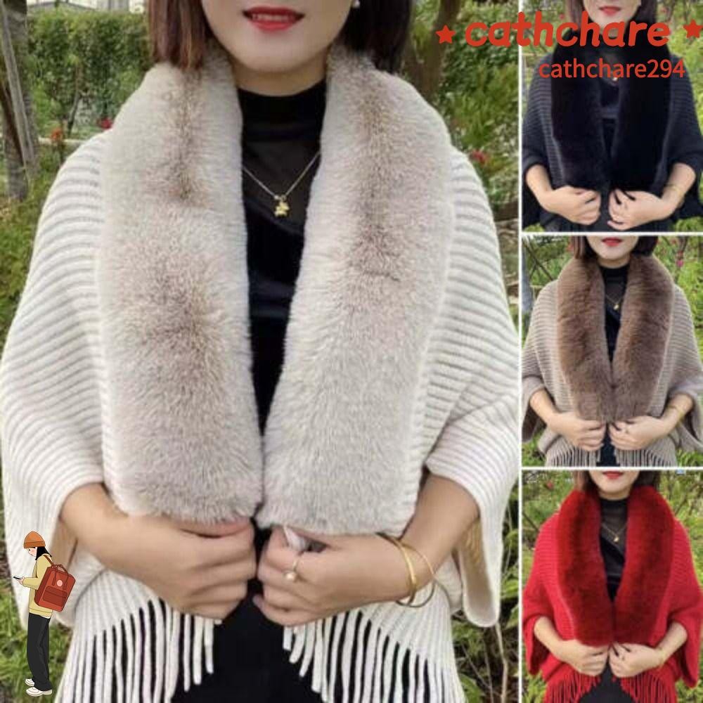 Cathchare294 ผ้าคลุมไหล่ถักสตรีเสื้อคาร์ดิแกนเคปชุดราตรีฤดูหนาวที่อบอุ่น