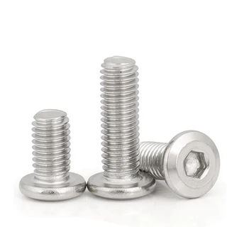M6/M8/M10/M12 น็อต หัวจมแบน หัวกลมแบน สแตนเลส 304 เกลียวมิล หยาบ สกรู / Round Flat Hex Socket Machine Screw SUS304 [Len-DM-1]