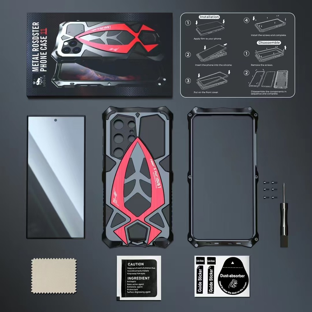 กันชนโลหะเกราะไฮบริด 360 Heavy Duty เคสกันกระแทกสําหรับ Samsung Galaxy S26 S25 S24 S23 S22 Ultra S24Ultra S23Ultra Full Body Cover