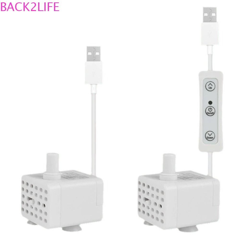 Back2life Aquarium USB Submersible Pump, Low Pressure 3W Mini Submersible Pump, Water Circultaion Filter Mini 130L/H ที่ถอดออกได้ Mini Fountain Pump สําหรับถังปลา