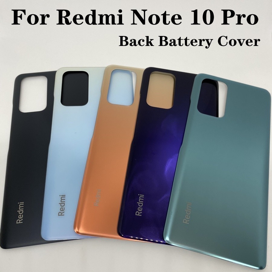 สําหรับ Xiaomi Redmi หมายเหตุ 10 Pro ฝาหลังแบตเตอรี่กระจกด้านหลังประตูฝาครอบเปลี่ยน