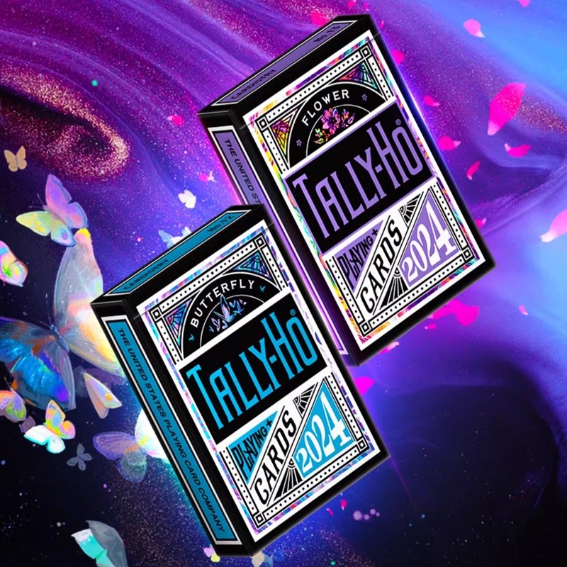 Tally-ho การ์ดเล่นผีเสื้อดอกไม้ Deck USPCC Poker Collection การ์ดเกม