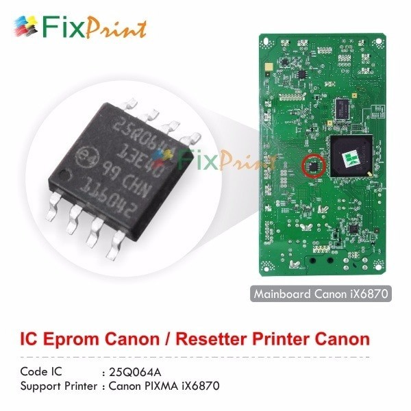 IC Eeprom iX6870 IC Eprom iX 6870 IC Counter IX6870 Resetter เมนบอร์ดเครื่องพิมพ์ Canon ix6870 รหัส 