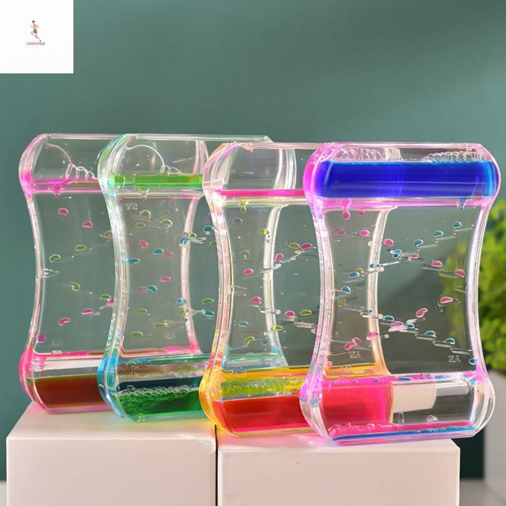 Cross Dripping Oil Slide คุณภาพสูงเดสก์ท็อปตกแต่งเดสก์ท็อปอุปกรณ์เสริมที่มีสีสันนาฬิกาทราย Liquid Timer ความเครียด Reliever ของเล่น