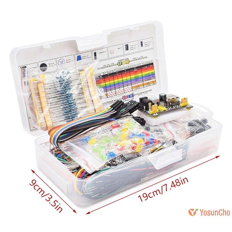 Yosuncho] DIY Starter ชุดอิเล็กทรอนิกส์ 830 Tie-points Breadboard สําหรับ Arduino UNO R3 Electronics Components Kit พร้อมกล่องใหม่