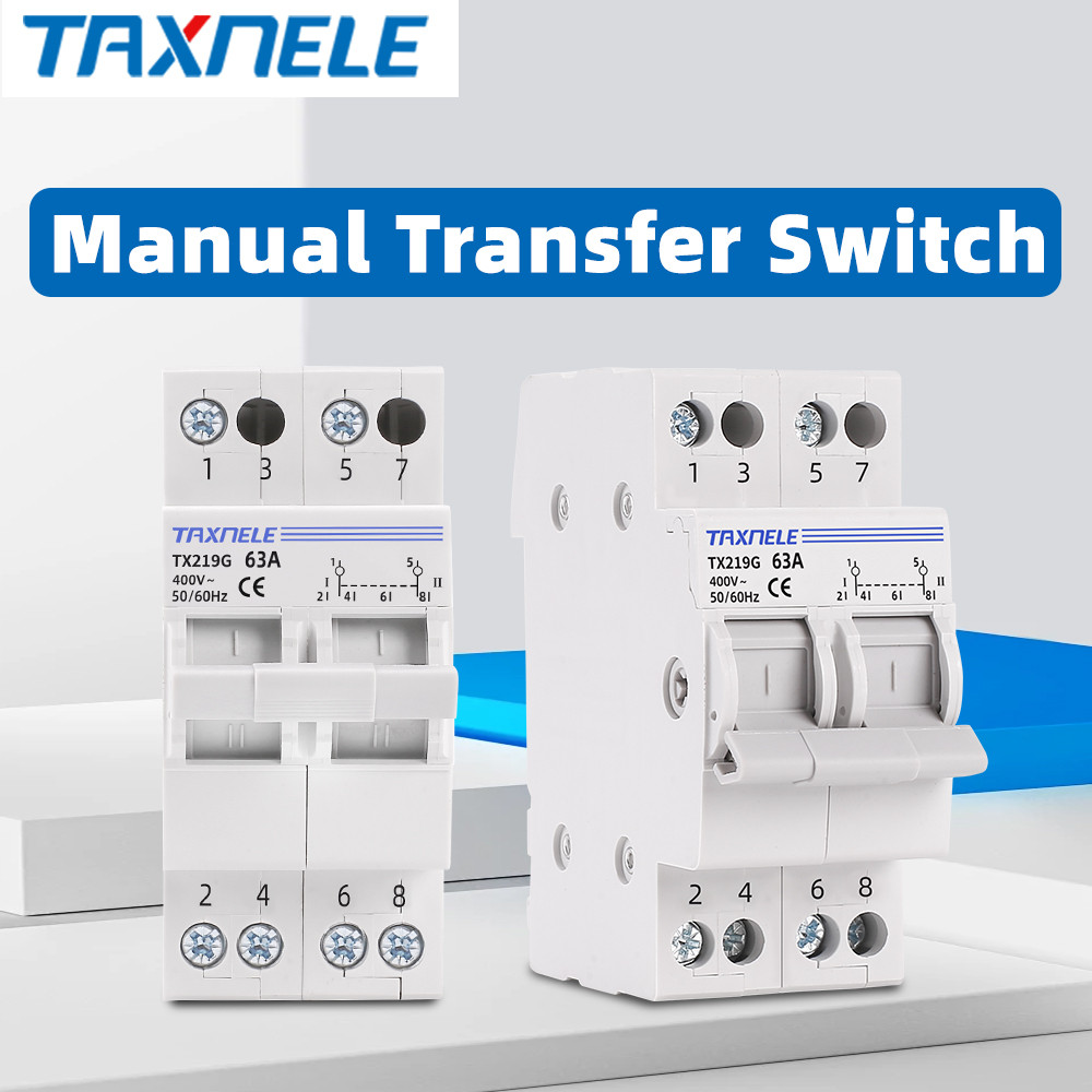 Taxnele MTS Dual Power Manual Transfer Switch 2P 40A 63A 230V 400V Modular Changeover Switch