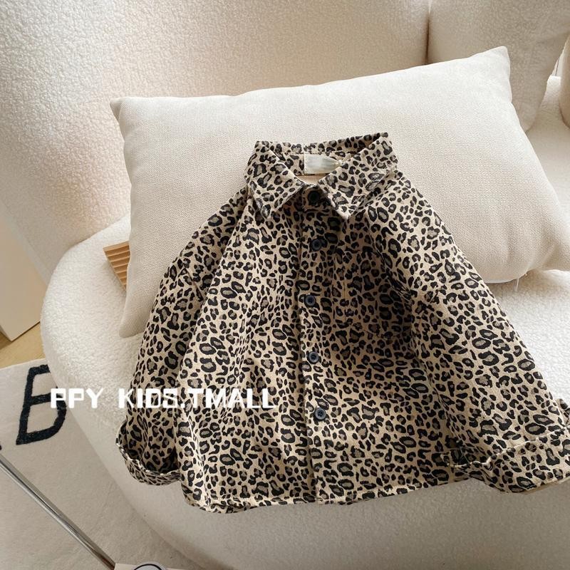 Boy Leopard Print Jacket Boy Leopard Print Shirt Boy Baby Spring Autumn Top