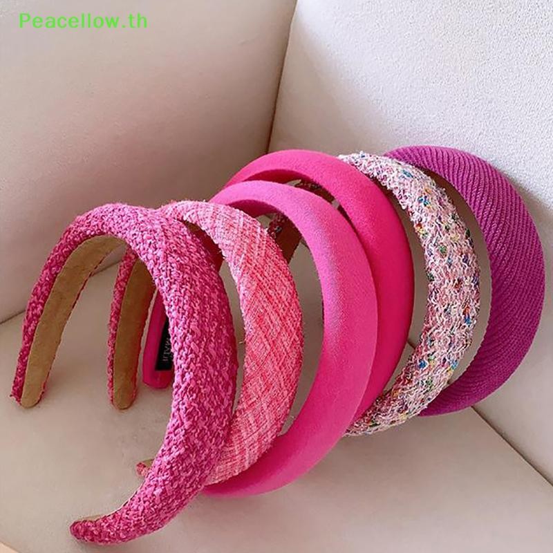 Peacellow Rose สีชมพู Series ฟองน้ํา s สําหรับผู้หญิงบางกว้างสาว Hairbands เจ้าหญิงหัว Hoop แฟชั่น Bands Headwear อุปกรณ์เสริม TH
