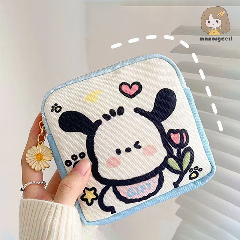 [LO] Sanrio Kawaii Pacha สุนัขผ้าอนามัยเก็บสาวน่ารักนักเรียนระยะเวลาสรีรวิทยาสุขาภิบาลแบบพกพาผ้าของขวัญ TH