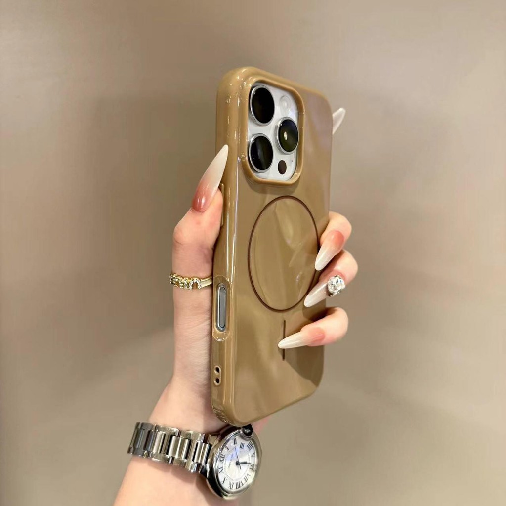 หรูหราพื้นผิวสดใสแม่เหล็กซิลิโคนเคสโทรศัพท์สําหรับ ไอโฟน16 มือโปร สูงสุด 15 14 13 12 11 มือโปร สูงสุด ป้องกันการกระแทกกล้องป้องกันการตกกระแทกนุ่มปกหลัง