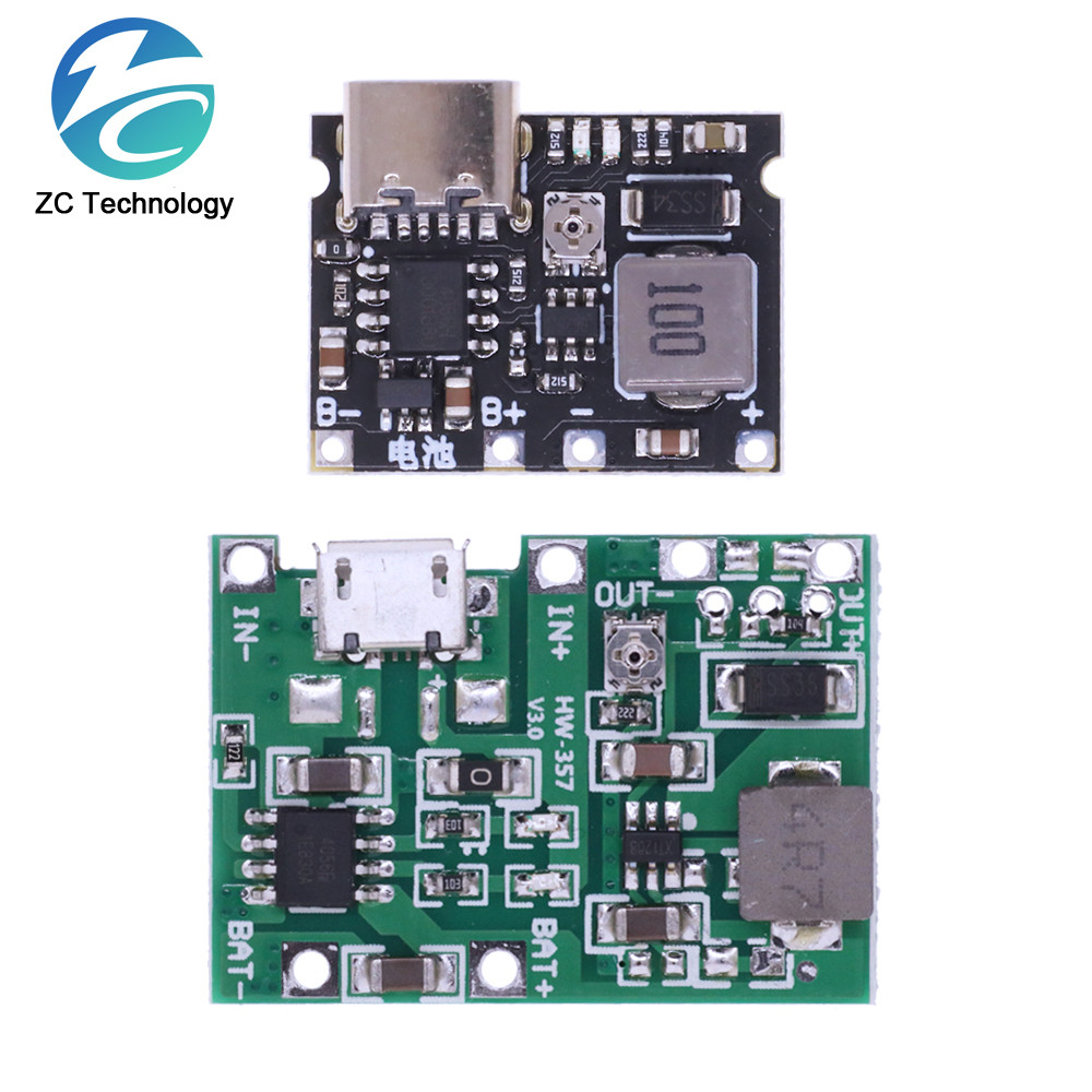 3.7v 4.2V แบตเตอรี่ลิเธียม Li-ion 18650 แบตเตอรี่ Charger DC-DC Step Up Boost โมดูล TP4056 TC4056 DIY ชุดอะไหล่