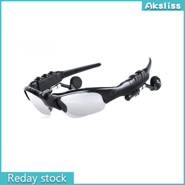 Aks แว่นตาที่รองรับบลูทูธหูฟังไร้สายสเตอริโอพร้อมไมโครโฟนแว่นกันแดดโพลาไรซ์หูฟังตัดเสียงรบกวน