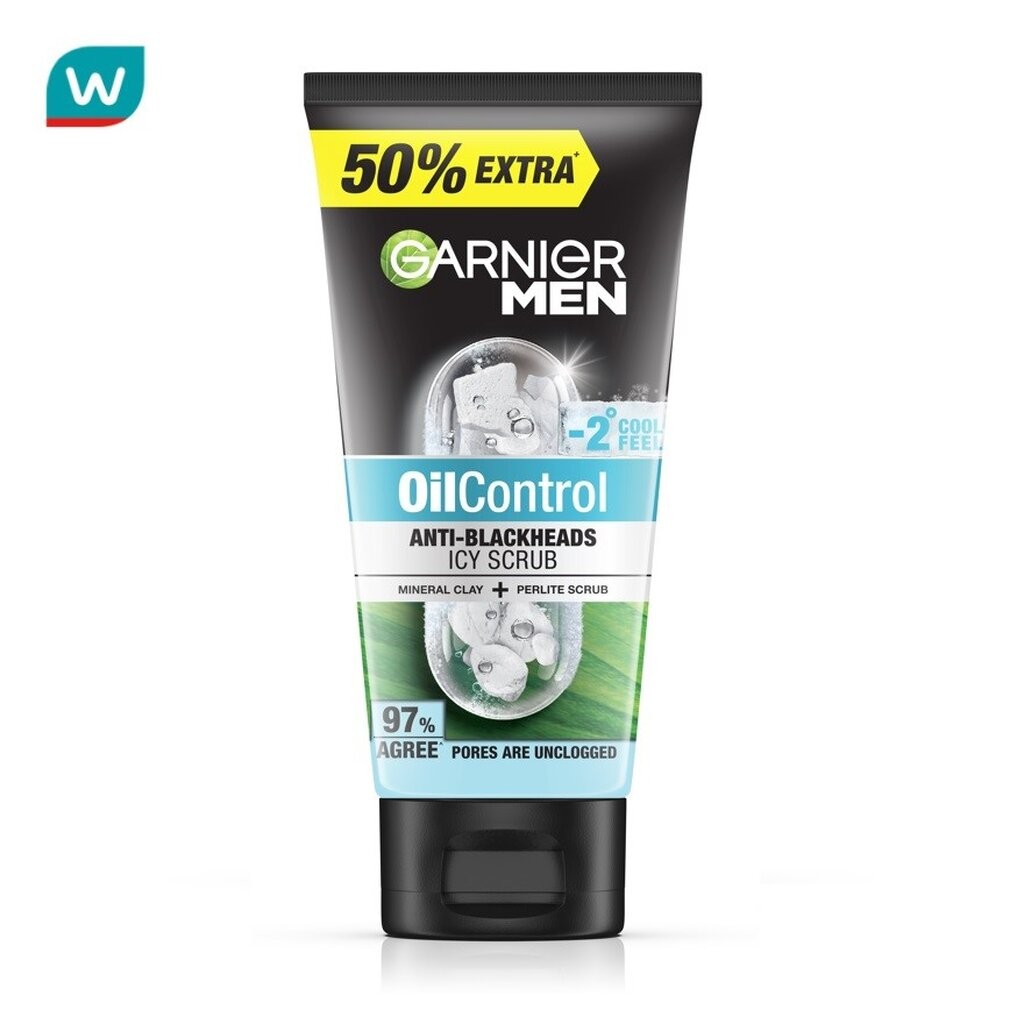 Garnier การ์นิเย่ เมน สครับ ออยคอนโทรล แอนตี้-แบล็คเฮด ไอซี่ 150 มล.