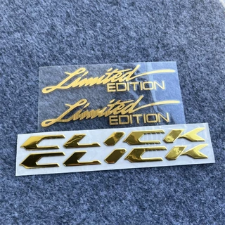 3 ชิ้น/เซ็ตหลายสี 3D Honda Click และ 125i หรือ 150i limited กาวนุ่ม Emboss ตัวอักษรสัญลักษณ์สติกเกอร์รถจักรยานยนต์ถังกันน้ํา Badge Decor Decal สําหรับคลิก 125 v3 125i 150