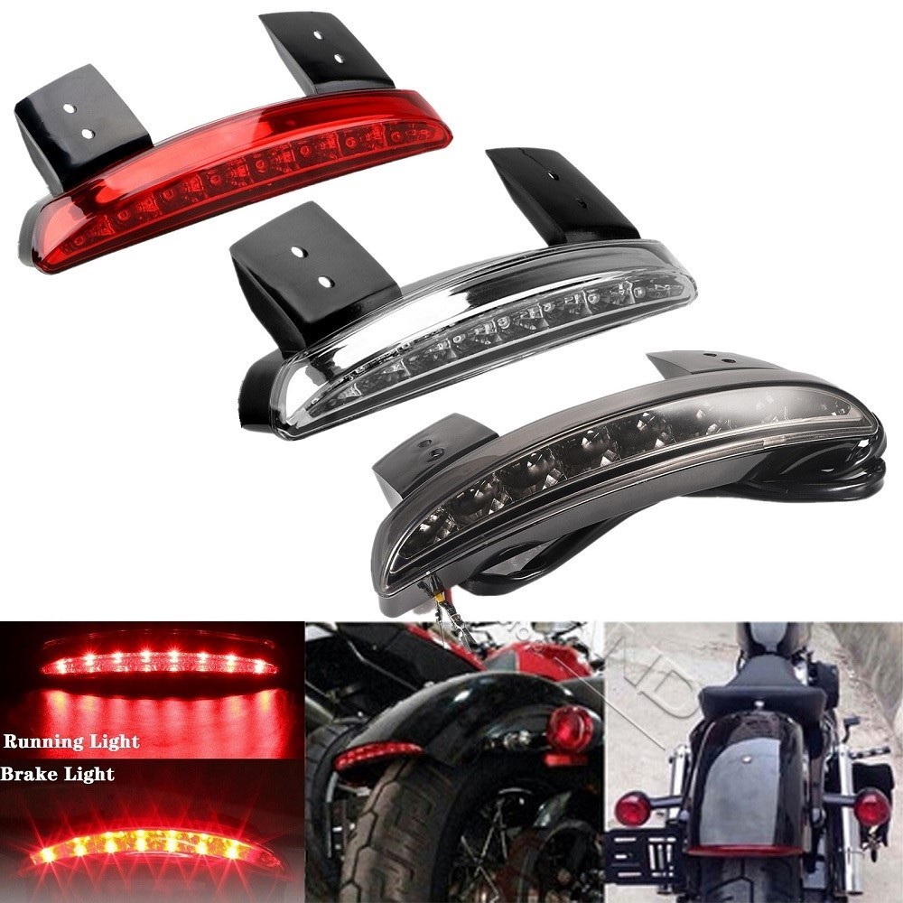 รถจักรยานยนต์ LED ด้านหลัง Fender เบรคไฟเลี้ยว Mudguard ป้ายทะเบียนสําหรับ Harley Sportster Dyna Fatboy Softail