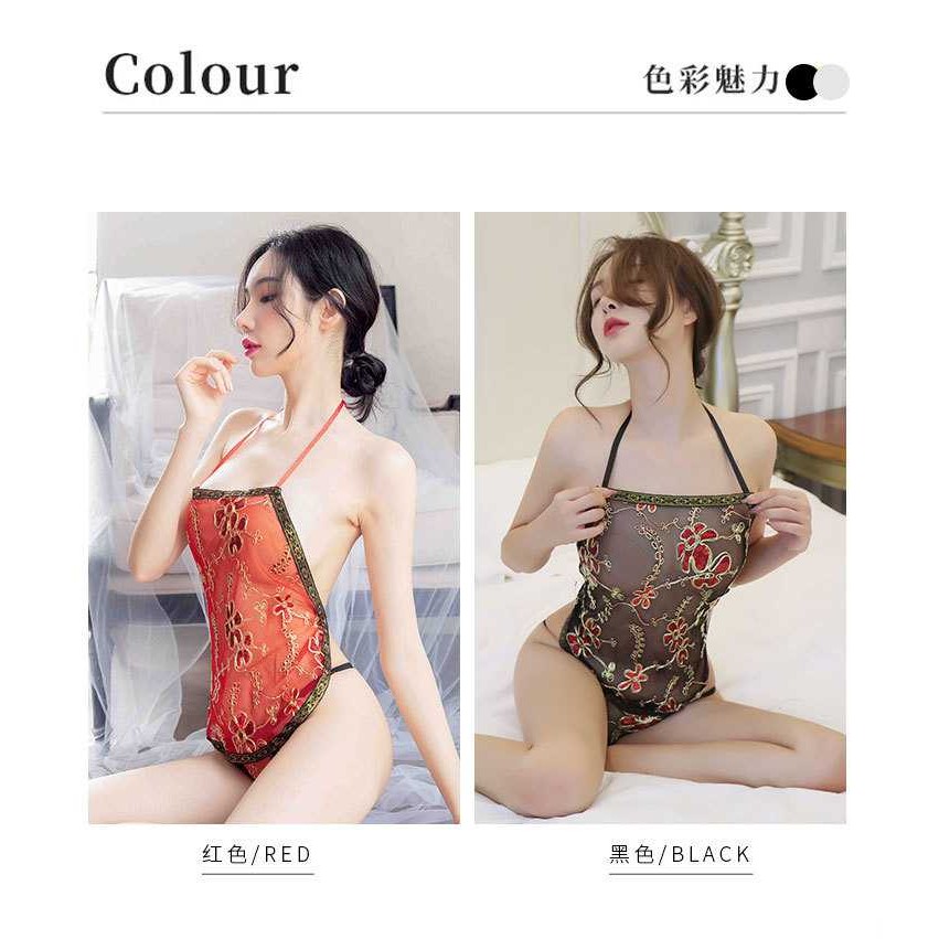 SexyGirls ชุดชั้นใน ชุดนอนจีน เซ็ท2ชิ้น สุดเซ็กซี่ งานปักเลื่อม ผ้าไม่คัน แซ่บมาก เซ็กซี่ สไตล์จีนๆ