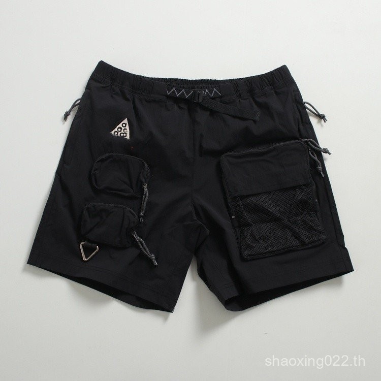 Multi-pocket Overalls กีฬากลางแจ้งกางเกงขาสั้นยุทธวิธี Casual หล่อ All-match กางเกงห้าจุด Street Wear Retro X6YX